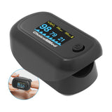 MD300 CN350R Fingertip Pulse Oximeter with Respiration Rate with inset image of oximeter being placed on a finger