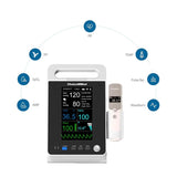 MD2000C Vital Signs Monitor - Front View with Temperature Option