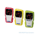 BCI SpectrO2 10, 20 and 30 Handheld Pulse Oximeter range in red, yellow and green protective covers