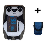 MD300 C55 - Cartoon Panda Waveform Fingertip Pulse Oximeter for Children/Pediatrics with Blue Carry Pouch