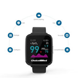 MD300 W628 Wearable Wrist Pulse Oximeter with Features Icons