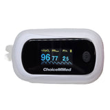 MD300 CN350R Fingertip Pulse Oximeter with Respiration Rate and Clear Silicon Cover showing PI measurement