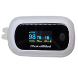 MD300 CN350R Fingertip Pulse Oximeter with Respiration Rate and Clear Silicon Cover showing RR measurement