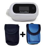 MD300 CN350R Fingertip Pulse Oximeter with Respiration Rate and Clear Silicon Cover plus Black and Blue Carry Cases