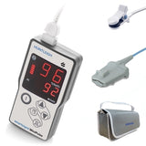 Smartsigns MiniPulse MP1 Battery Powered Pulse Oximeter with Alarms - Adult Silicon Finger + Ear Clip Sensor Package