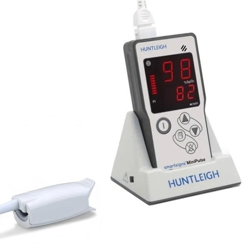 Smartsigns MiniPulse MP1R Handheld Rechargeable Pulse Oximeter with Adult Finger Clip Reusable Sensor