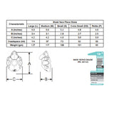 Hans Rudolph 7400 Series Vmask™ - Reuseable Oro-Nasal Mask Size Chart